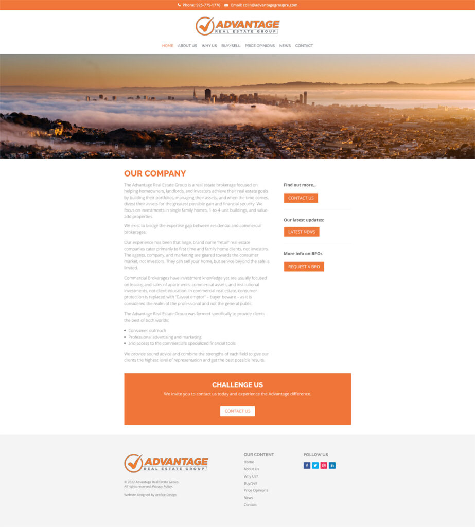 Advantage Real Estate Group Artifice Design